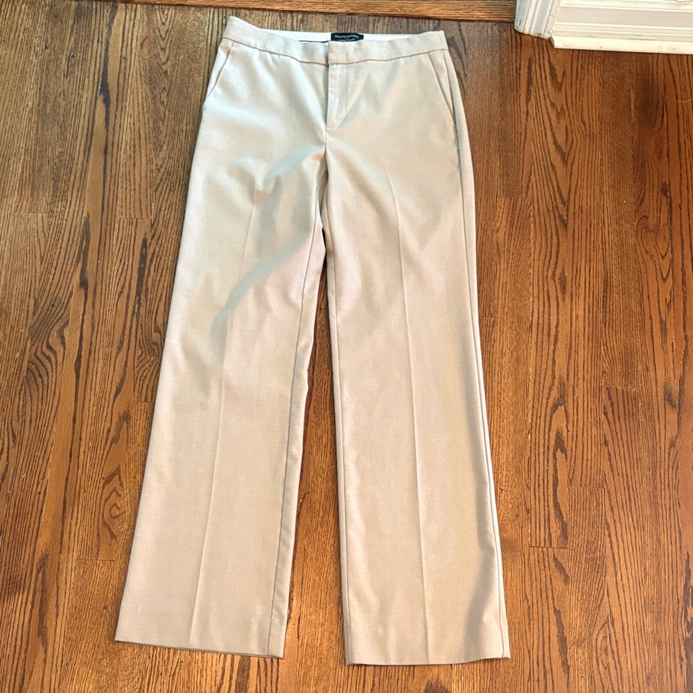 Banana Republic Classic Straight-Leg Trousers in Light Beige